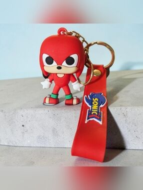 Knuckles the Echidna 3D Keychain Purse Charm from the Sonic the Hedgehog series